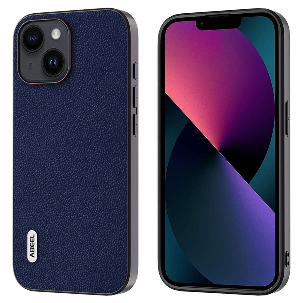 Ultratenké pouzdro na telefon ABEEL pro iPhone 13 Litchi Textura Hovězí kůže potažená kůží PC TPU Shell Ultratenké pouzdro na telefon ABEEL pro iPhone 13 Litchi Textura Hovězí kůže potažená kůží PC TPU Shell